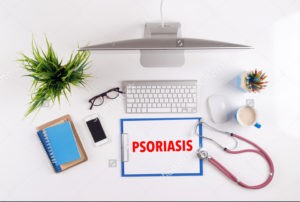 stock-photo-office-desk-with-psoriasis-paperwork-and-other-objects-around-top-view-404983309